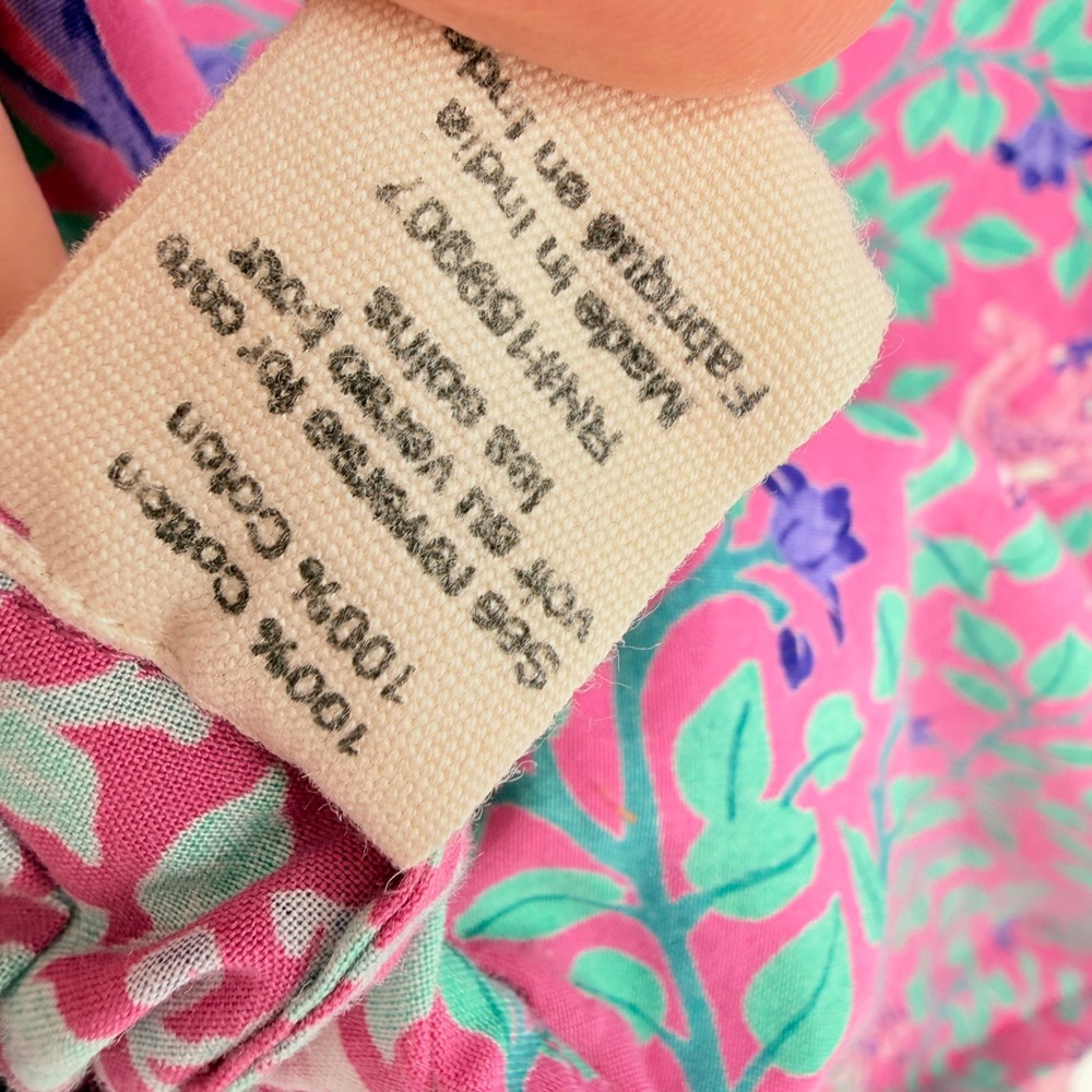 Printfresh Pink Elephant Flamingo Cotton Pajama Set Womens Small Long Sleeve PJs - Picture 10 of 11